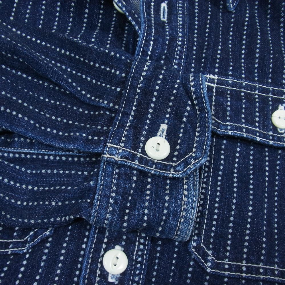 フラットヘッド 7012W WABASH WORK SHIRT ウォバッシュワークシャツ インディゴブルー系 36【中古】