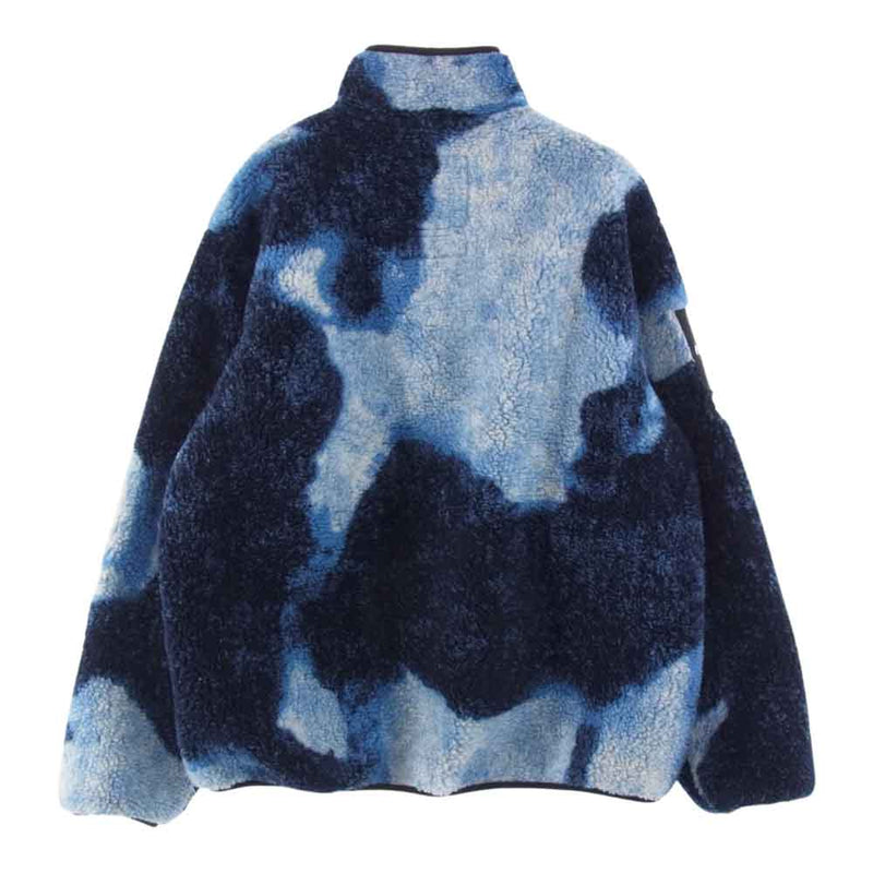 Supreme シュプリーム 21AW NA521001 × The North Face Bleached Denim Print Fleece  Jacket Indigo ノースフェイス フリース ジャケット ブルー系 M【美品】【中古】