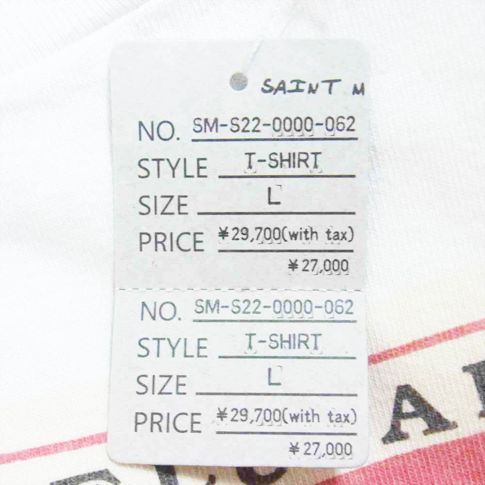 セントマイケル 22SS SM-S22-0000-062 DENIM TEARS HOODIE SS TEE HOLY STATE ホーリーステイト 半袖 Tシャツ オフホワイト系 L【新古品】【未使用】【中古】