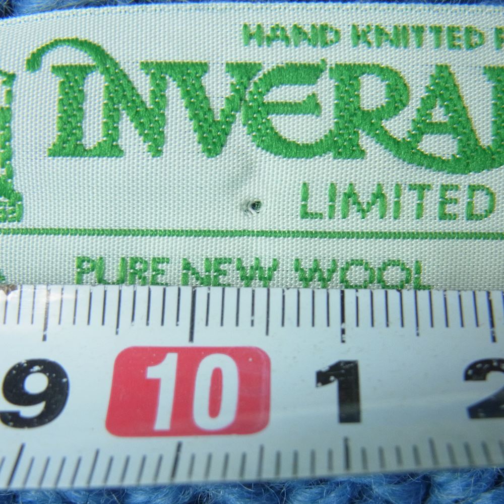 INVERALLAN インバーアラン 4A Golfer Knit Cardigan 襟なし クルー ニット カーディガン ライトブルー系 Smoke 42【中古】