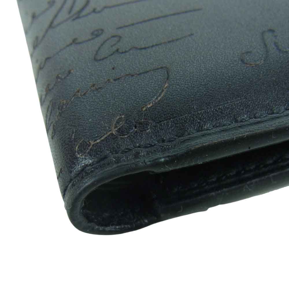 Berluti ベルルッティ カリグラフィ 二つ折り 財布 ブラック系【中古】
