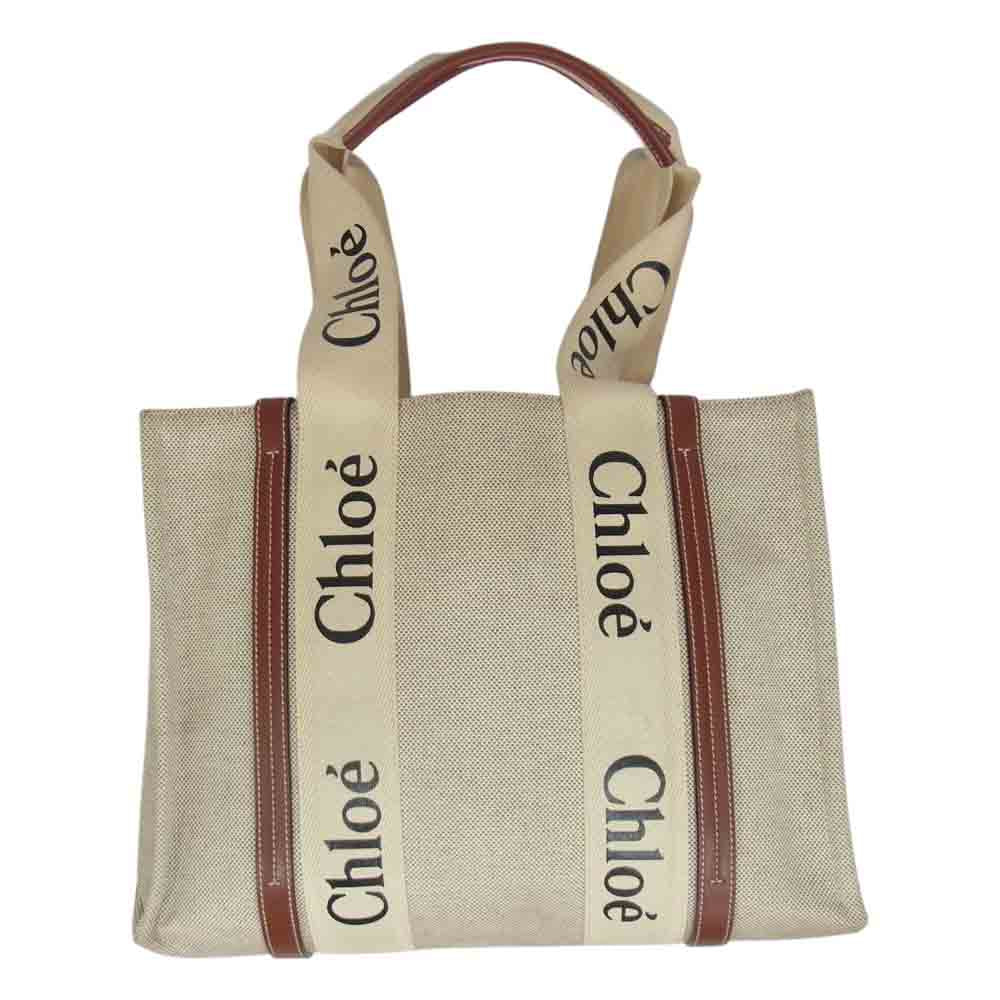 Chloe クロエ Woody ウッディ キャンバス トートバッグ ミディアム 