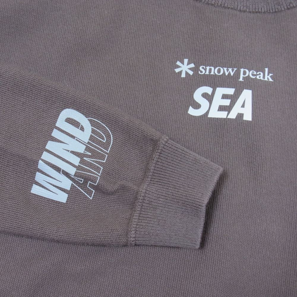 WIND AND SEA ウィンダンシー Snow Peak スノーピーク CO/PE DRY L/S Tshirt ロングスリーブ カットソー 長袖 Tシャツ チャコール系 M【中古】