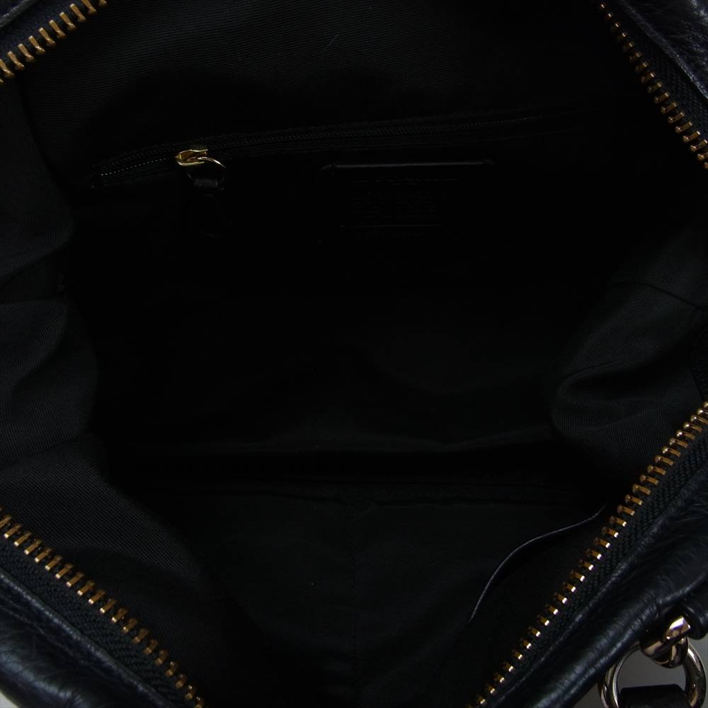 COACH コーチ レザー ハンドバック ブラック系【中古】