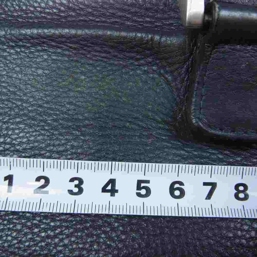 GIORGIO ARMANI ジョルジオアルマーニ イタリア製 ロゴ レザー ショルダーバッグ ダークネイビー系【中古】