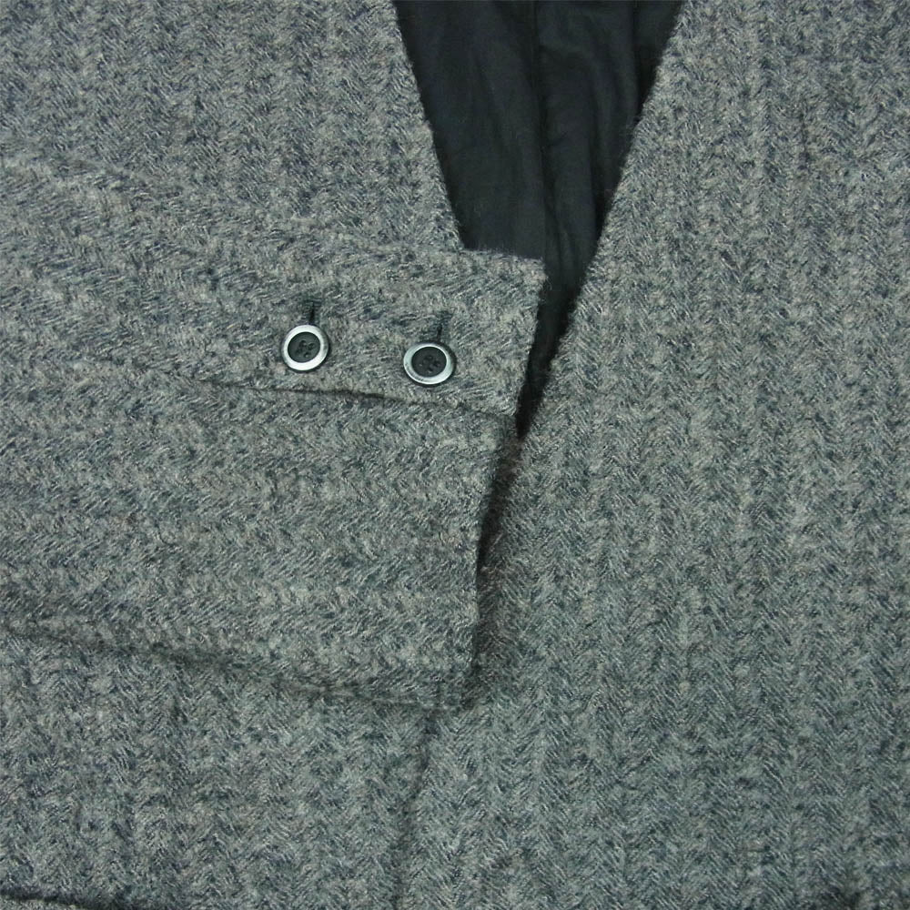 ウティ OU-T012W MANTEAU OLORON ウール ノーカラー ベルテッド コート グレー系 1【美品】【中古】