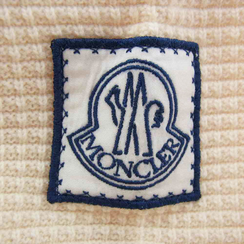 MONCLER GAMME BLEU モンクレール ガムブルー C23919006000 979AU 国内正規品 MAGLIONE TRICOT GIROCOLLO トリコロール クルーネック ニット セーター ホワイト系 ベージュ系 S【美品】【中古】