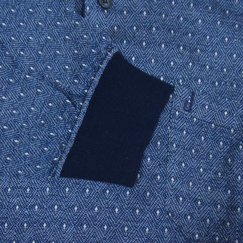 Dunhill ダンヒル KK2-T-LIT177 イタリア製 ポケット付き ロゴ刺繍 長袖 ポロシャツ マルチカラー系 グレー系 ホワイト系 L【中古】