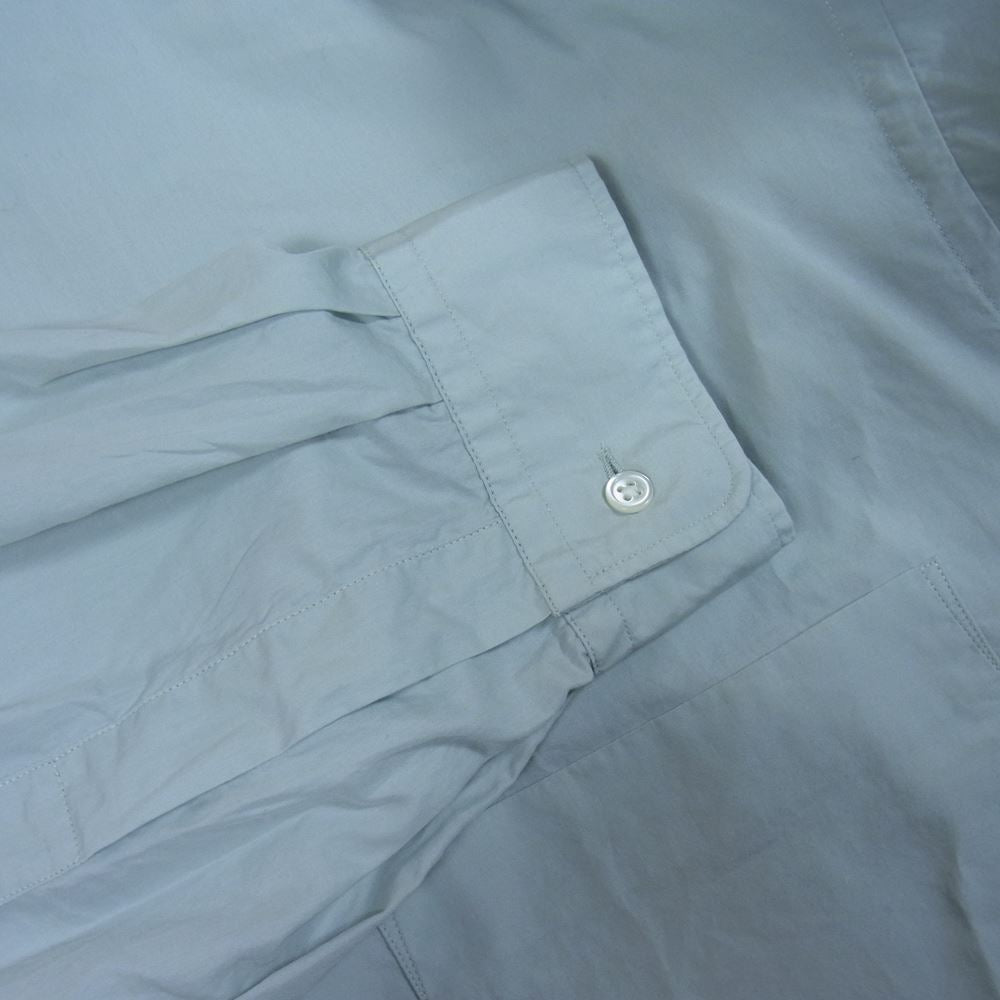 GRAPHPAPER グラフペーパー 22SS GM221-50225 Broad L/S Oversized Band Collar Shirt オーバーサイズ バンドカラー コットン シャツ ライトグリーン系 F【中古】