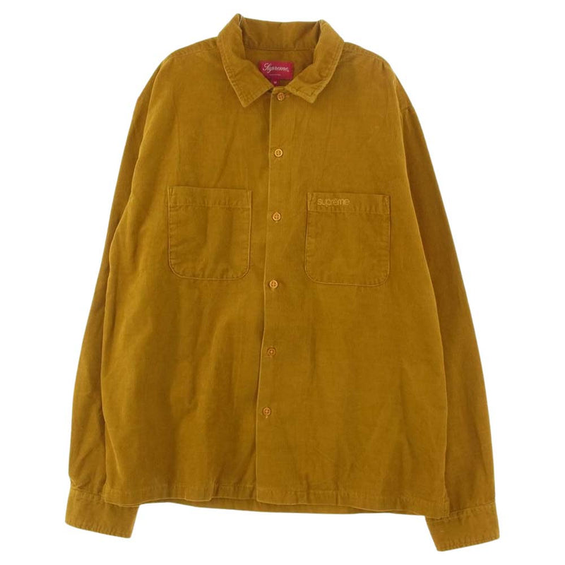 【L】supreme Corduroy Shirt Gold コーデュロイ