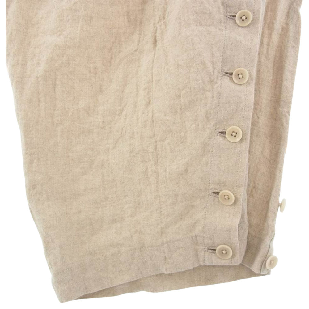 Yohji Yamamoto POUR HOMME ヨウジヤマモトプールオム 21SS HD-P47-303 LINEN ddw HEM ADJUSTFOLD PANTS 裾アジャスト リネン ヘム パンツ ベージュ系 2【中古】