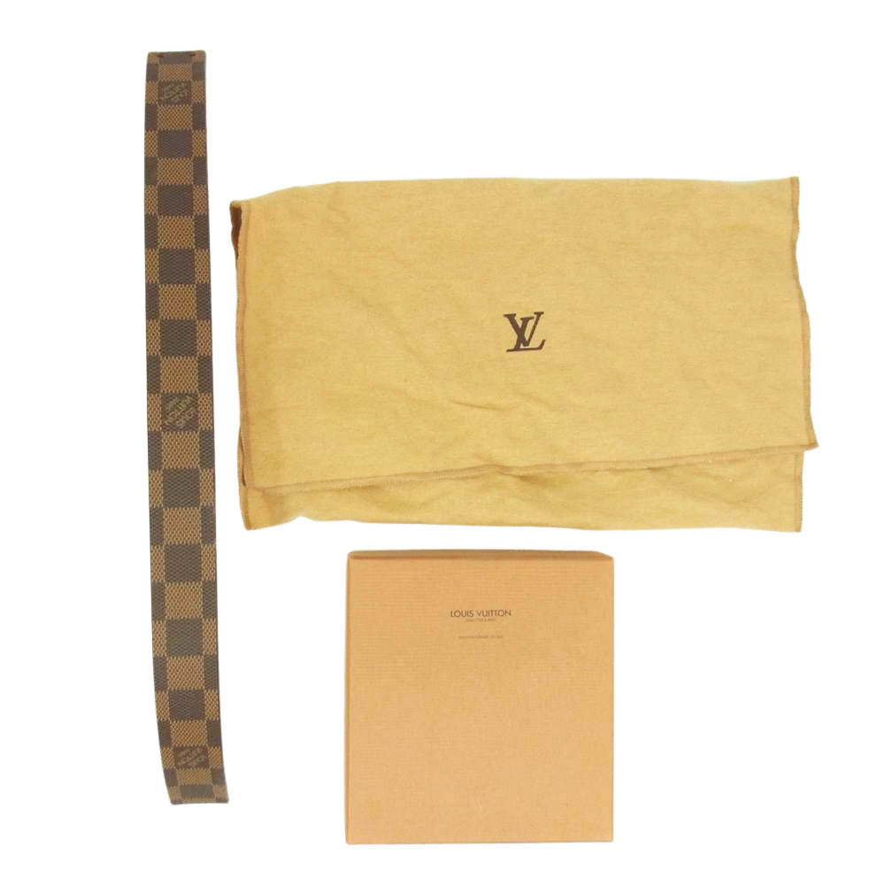 LOUIS VUITTON ルイ・ヴィトン サンチュール キャレ エベヌ ダミエ ゴールド金具 ベルト ブラウン系【中古】