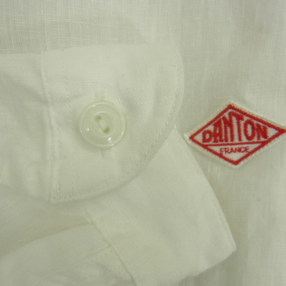 Danton ダントン ノーカラー シャツ ホワイト系 34【中古】