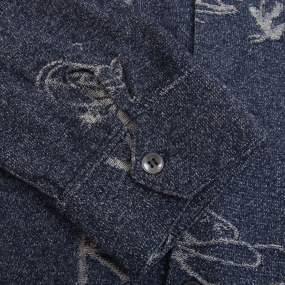 GANGSTERVILLE ギャングスタービル GSV-21-SS-08 Django L/S Knit Shirts ジャンゴ ロングスリーブ ニット シャツ インディゴブルー系 XL【中古】