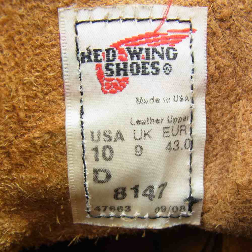 RED WING レッドウィング 8147 6 CLASSIC MOC LUG モックトゥ ラグソール ブーツ ブラウン系 USA 10【中古】