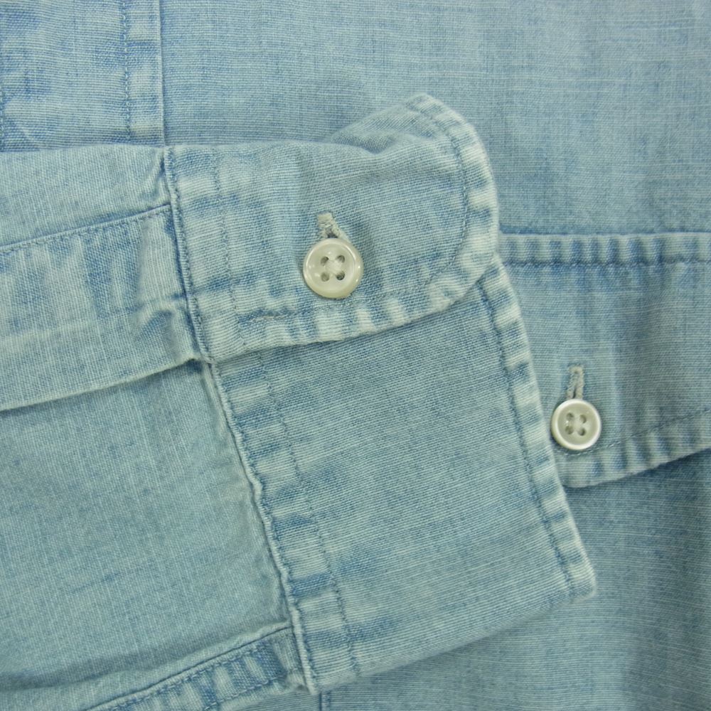 POLO RALPH LAUREN ポロ・ラルフローレン 90s シャンブレー 長袖 シャツ インディゴブルー系 M【中古】