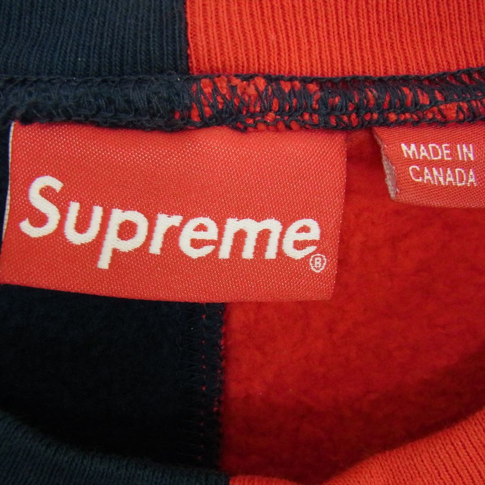 Supreme シュプリーム Split Crewneck Sweatshirt スプリット ロゴ クルーネック スウェット トレーナー レッド レッド系 ネイビー系 S【中古】
