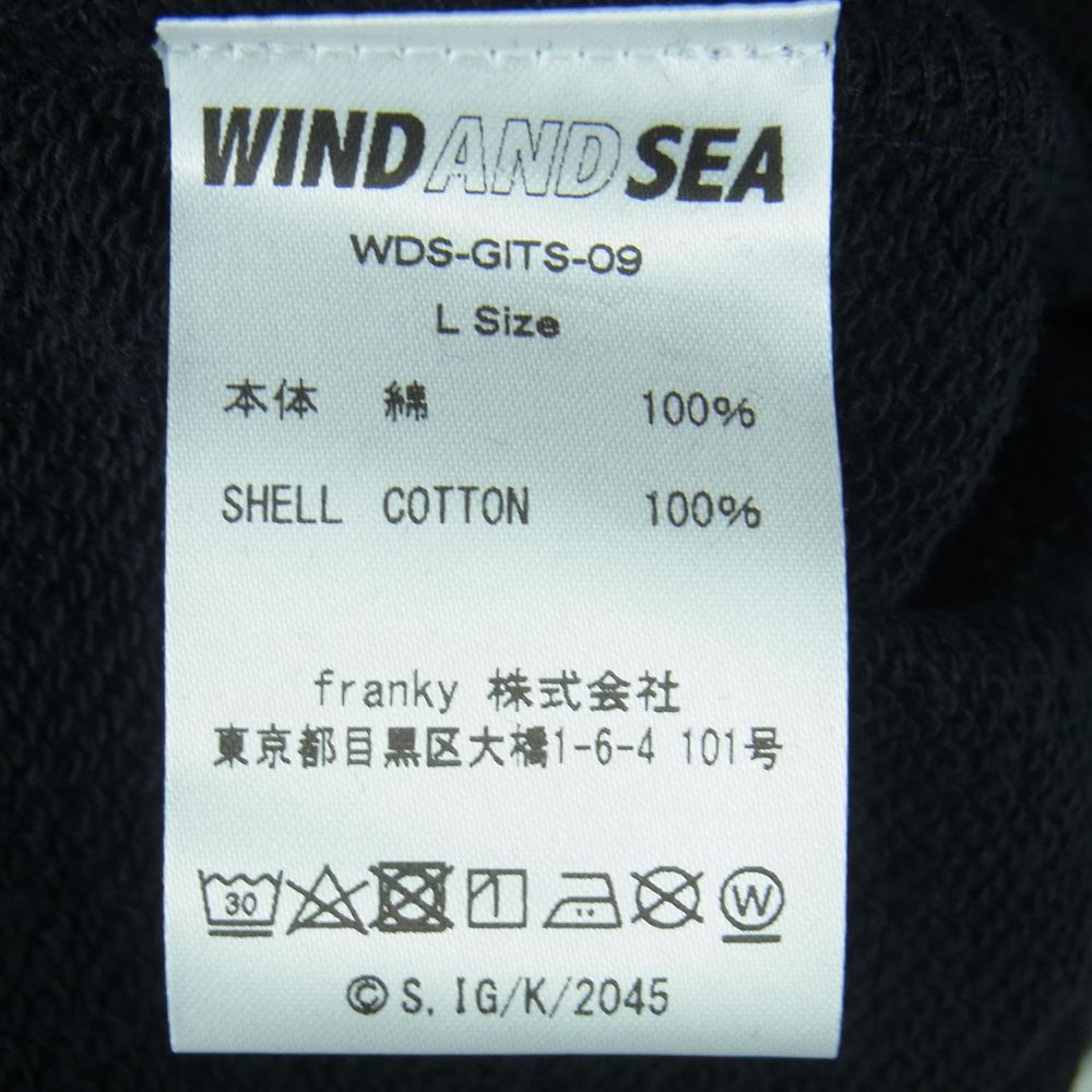WIND AND SEA ウィンダンシー 44821 WDS-GITS-09 GHOST IN THE SHELL SAC_2045 REFLECTION CREW NECK 攻殻機動隊 クルーネック スウェット トレーナー ブラック系 L【新古品】【未使用】【中古】