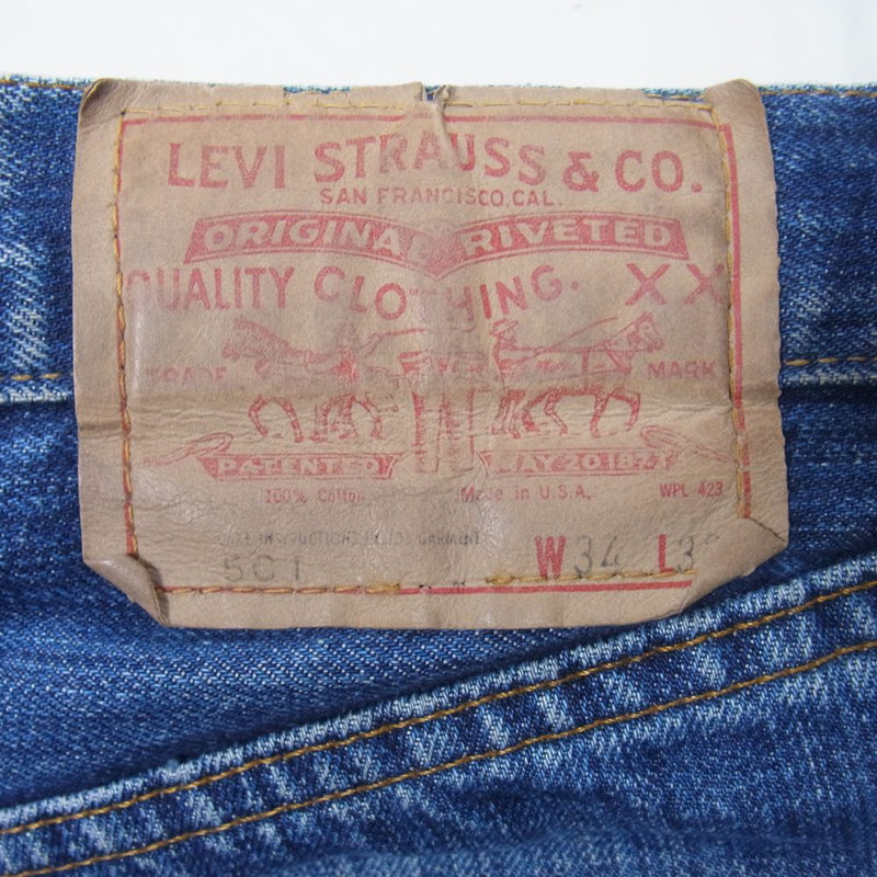 Levi's リーバイス 501 66前期 70s 裏刻印6 single stitch ビンテージ デニム パンツ インディゴブルー系 34【中古】