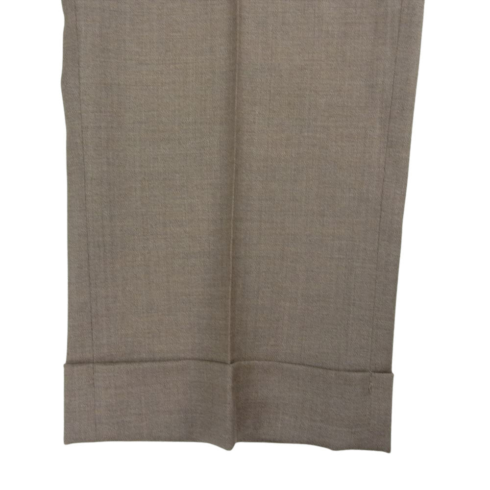 1piu1uguale3 ウノピュウノウグァーレトレ MRP186 WOL129 × Giab’s ARCHIVIO EASY ITALY TROUSERS PANTS イタリア製 ジャブス イージー タック テーパード トラウザー パンツ ベージュ ベージュ系 3【中古】