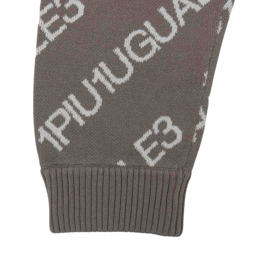 1piu1uguale3 ウノピュウノウグァーレトレ 22SS MRK231 CTT010 113 RIB PT バイアスロゴ総柄 リブ ニット パンツ ベージュ系 4【中古】