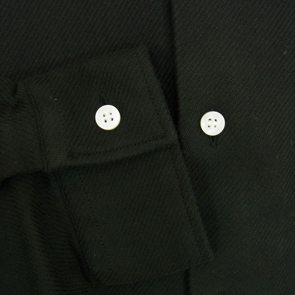 シークエル 21SS SQ-21SS-SH-03 ピケ オープン カラー 長袖 シャツ ブラック系 L【美品】【中古】