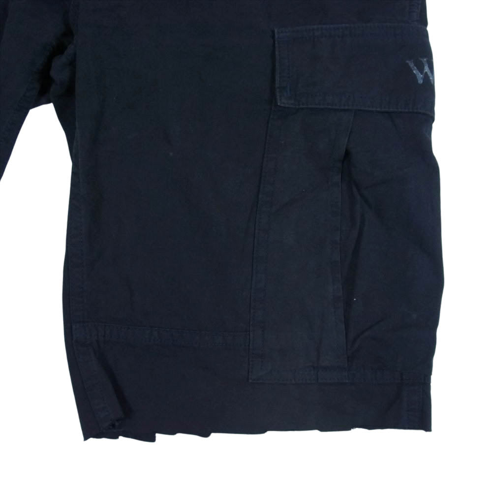 WTAPS ダブルタップス 12SS 121GWDT-PTM01 BETTER THAN YESTERDAY JUNGLE CHOPPED クロップドパンツ カーゴ ワーク ヒョウ柄 レオパード柄 切替 ネイビー系 ブルー系 1【中古】