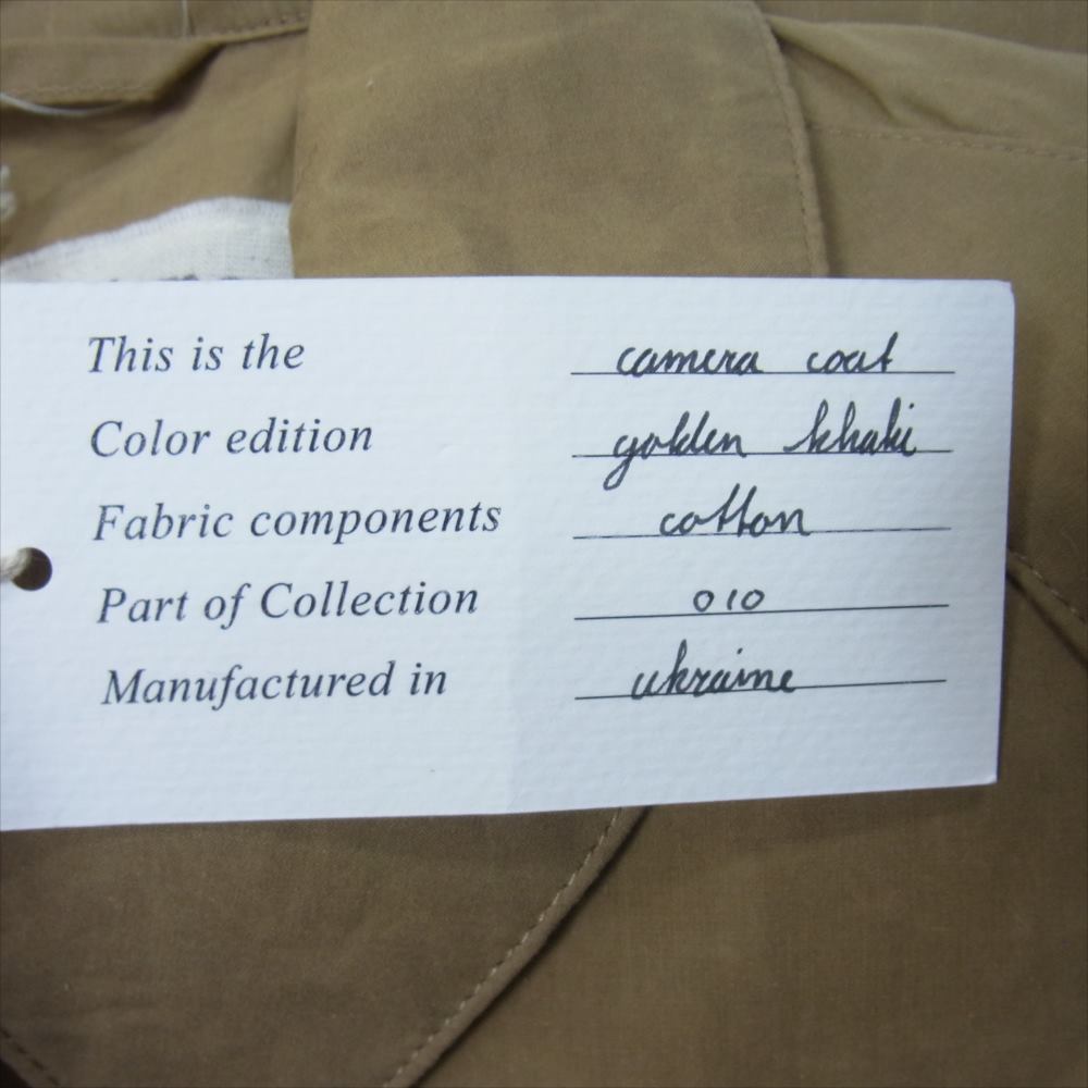アン イレイショナル エレメント 22SS Camera Coat WAXED COTTON ワックスコットン カメラ コート ライトブラウン系 S【美品】【中古】