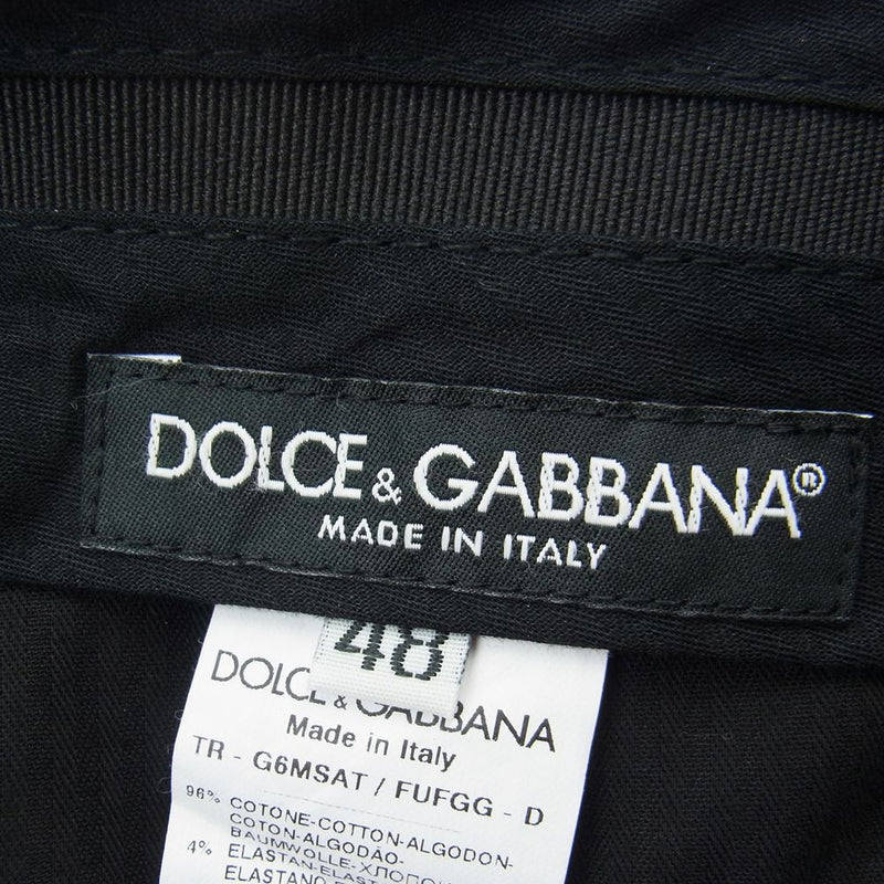 DOLCE&GABBANA ドルチェアンドガッバーナ 裾ボタン タックパンツ テーパードパンツ ブラック系 48【中古】