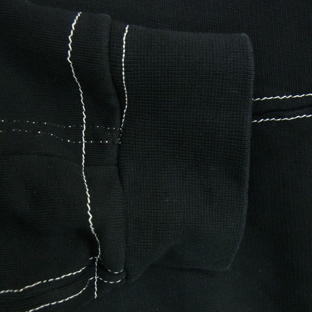 MAISON MARGIELA メゾンマルジェラ 10ライン S30GU0049 Oversized Panelled Loopback Cotton-jersey Sweatshirt 4ステッチ パッチワーク クルーネック スウェット ブラック系 46【中古】