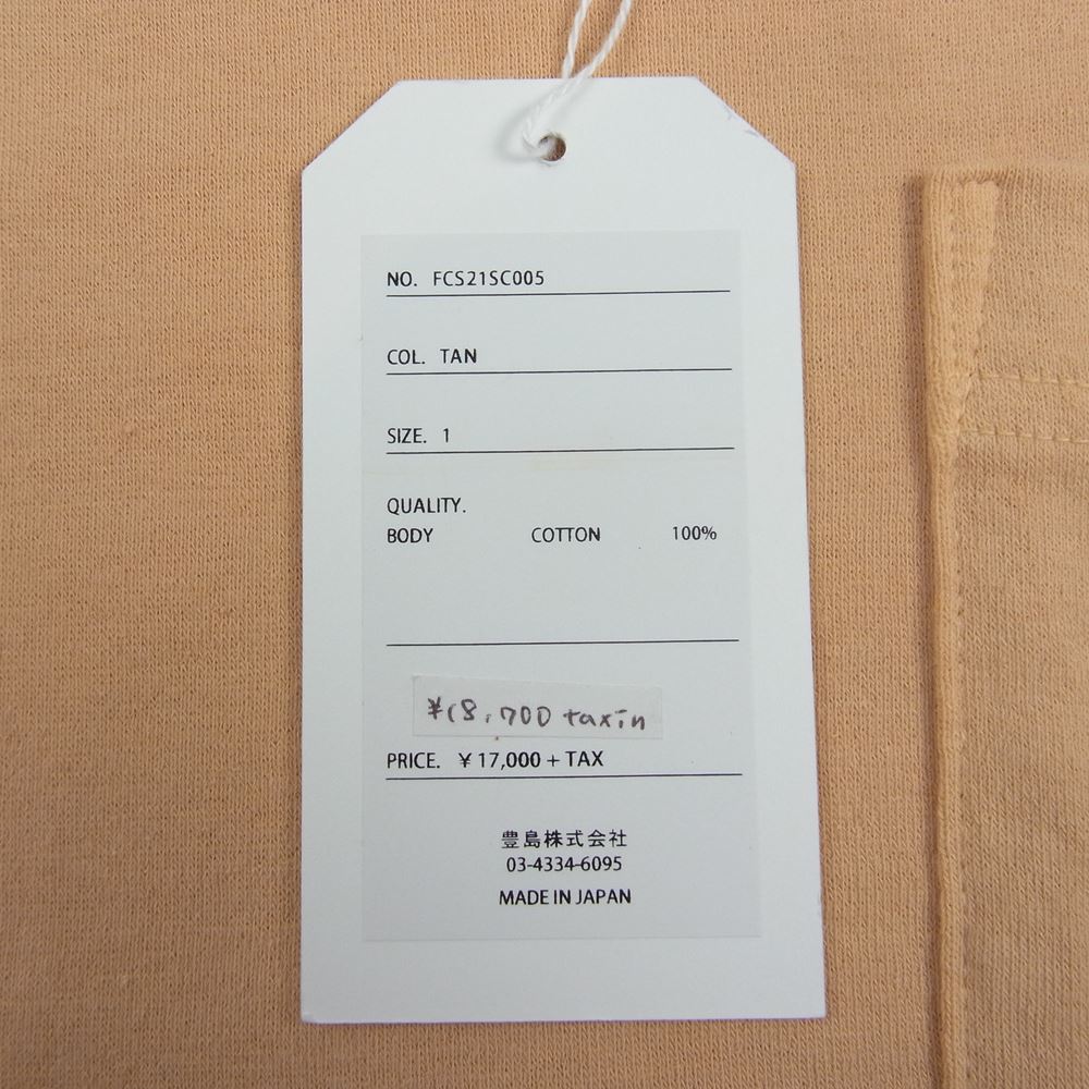 ファチーズ 21SS FCS21SC005 LIGHT BASIC TEE ライトベーシック クルーネック 半袖 Tシャツ イエロー系 オレンジ系 1【中古】