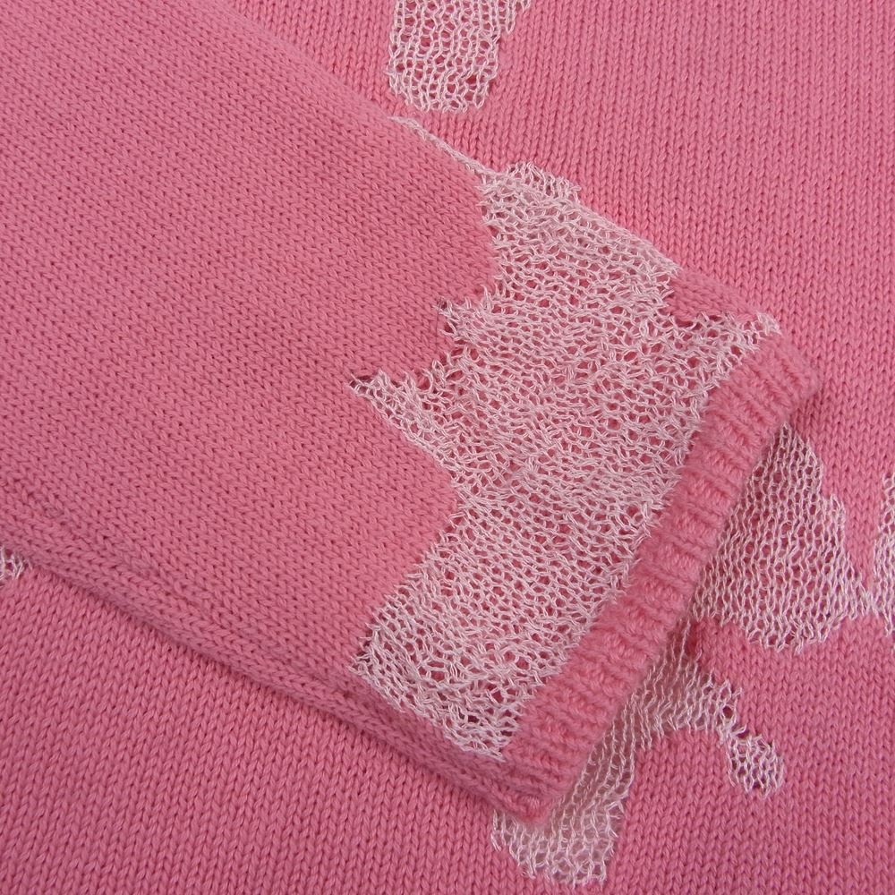 アメリ ヴィンテージ 01210160260 DEVORER SHEER KNIT シアー ニット 長袖 セーター ピンク系 F【新古品】【未使用】【中古】