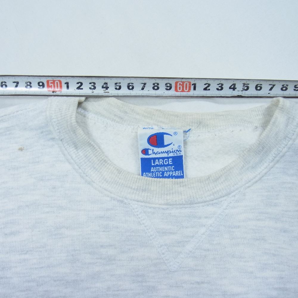 Champion チャンピオン 90s ロゴ刺繍 前V スウェット グレー系 L【中古】