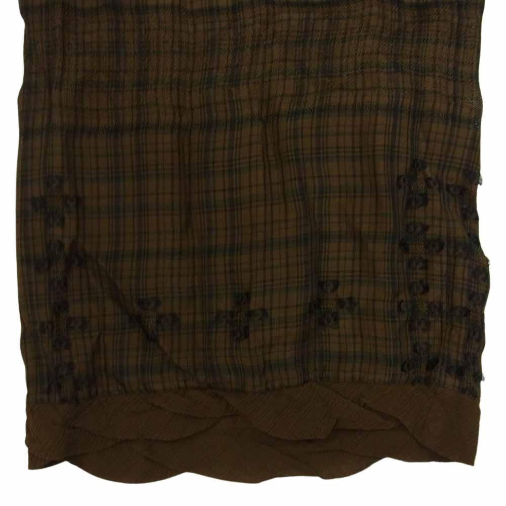 ISSEY MIYAKE イッセイミヤケ Haat ハート キュプラ パンツ チェック ブラウン系 2【中古】