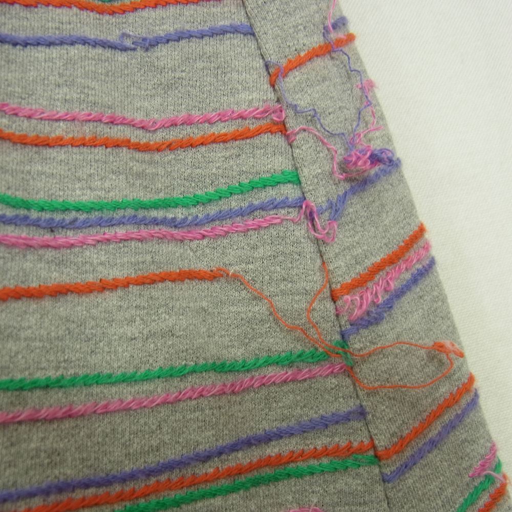 ISSEY MIYAKE イッセイミヤケ Haat ハート コットン ワンピース マルチカラー ボーダー グレー系 2【中古】