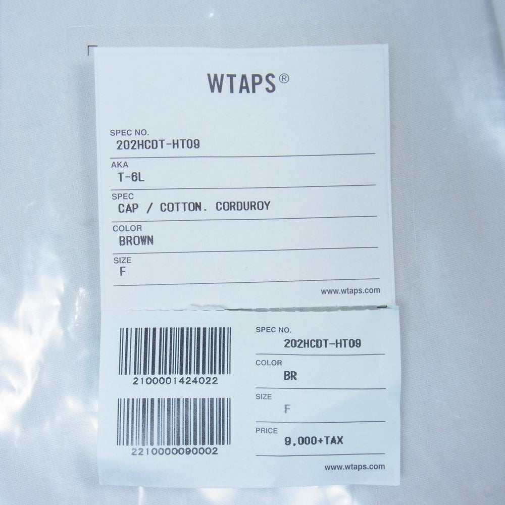 WTAPS ダブルタップス 20AW 202HCDT-HT09 T-6L コーデュロイ キャップ ブラウン系 F【中古】
