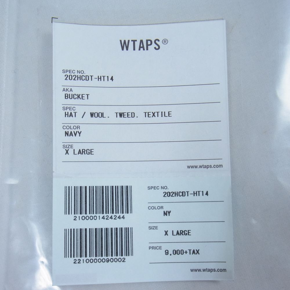 WTAPS ダブルタップス 20AW 202HCDT-HT-14 BUCKET HAT チェック バケット ハット ネイビー系 XL【美品】【中古】
