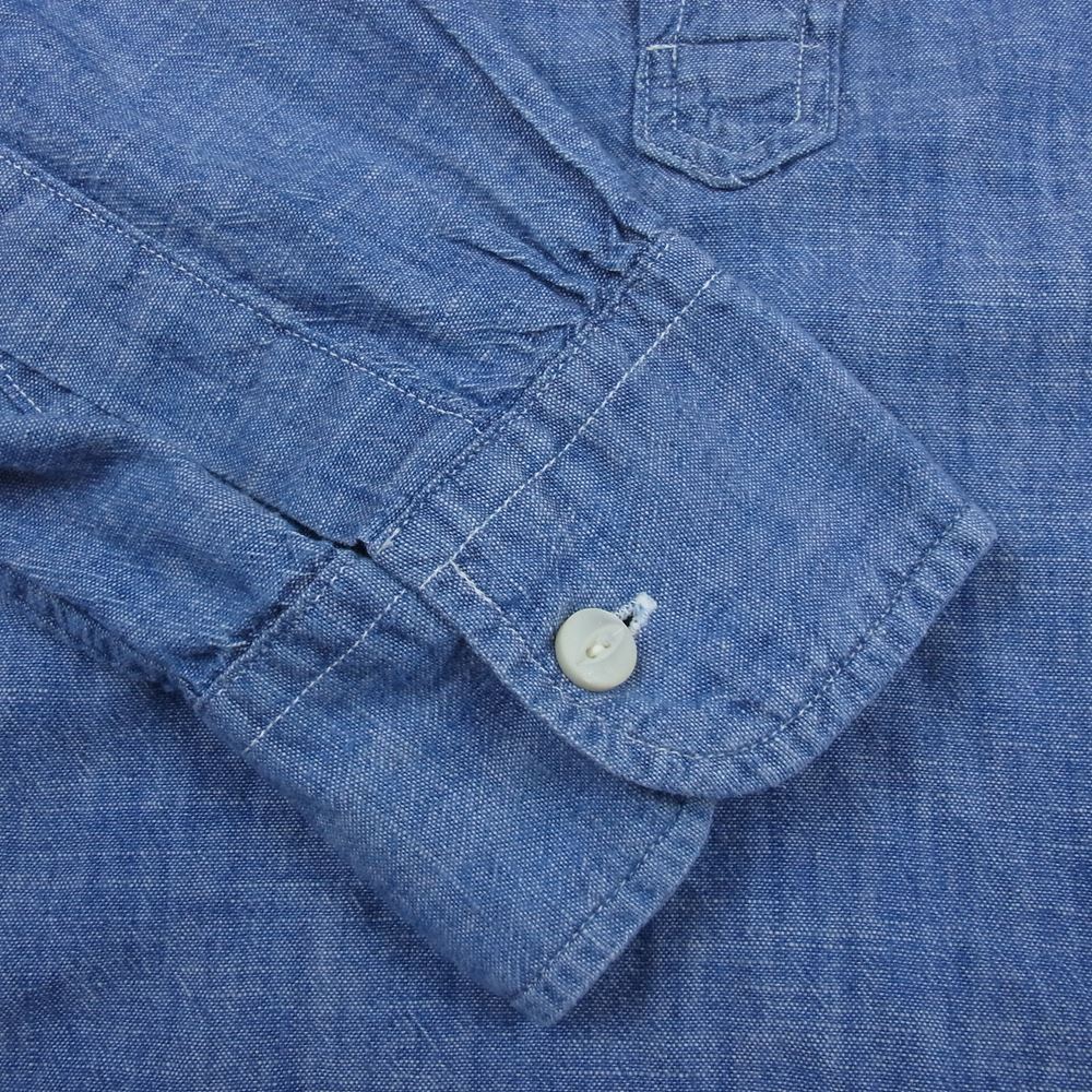 The REAL McCOY'S ザリアルマッコイズ DOUBLE DIAMOND ダブルダイヤモンド CHAMBRAY SHIRT バンドカラー プルオーバー アノラック シャンブレー 長袖 シャツ ライトブルー系【中古】