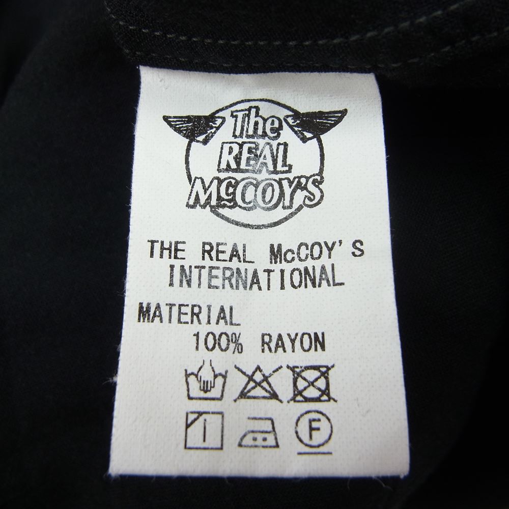 The REAL McCOY'S ザリアルマッコイズ Joe McCOY & Co ジョーマッコイ レーヨン オープンカラー 長袖 シャツ ブラック系 M【中古】
