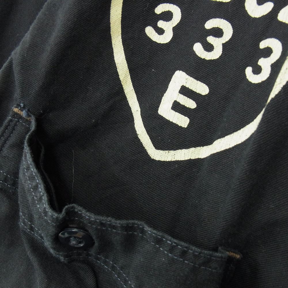 FREEWHEELERS フリーホイーラーズ CIVILIAN EQUIPMENT シビリアンイクイップメント ステンシル プリント 長袖 シャツ ネイビー系 16【中古】