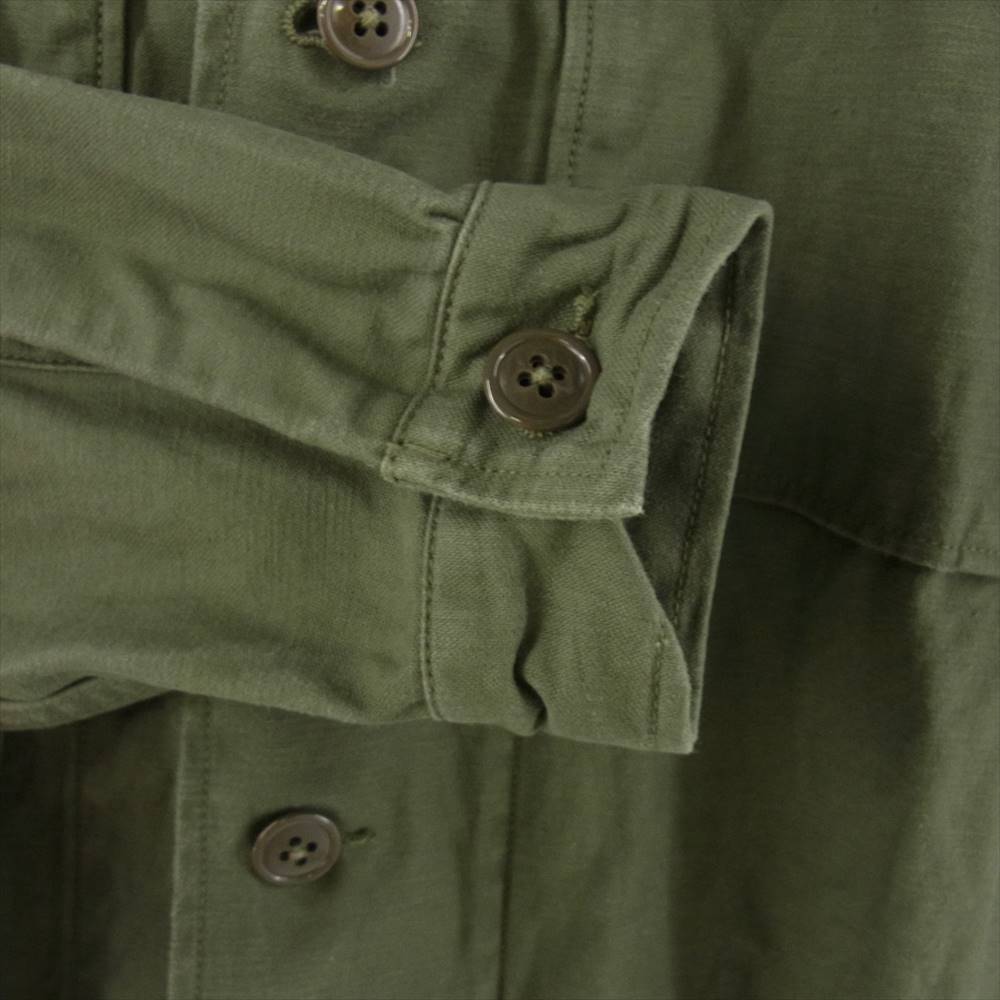 The REAL McCOY'S ザリアルマッコイズ MJ18011 SATEEN UTILITY SHIRT JAPAN スカ刺繍 ミリタリー シャツ グリーン系 M【中古】