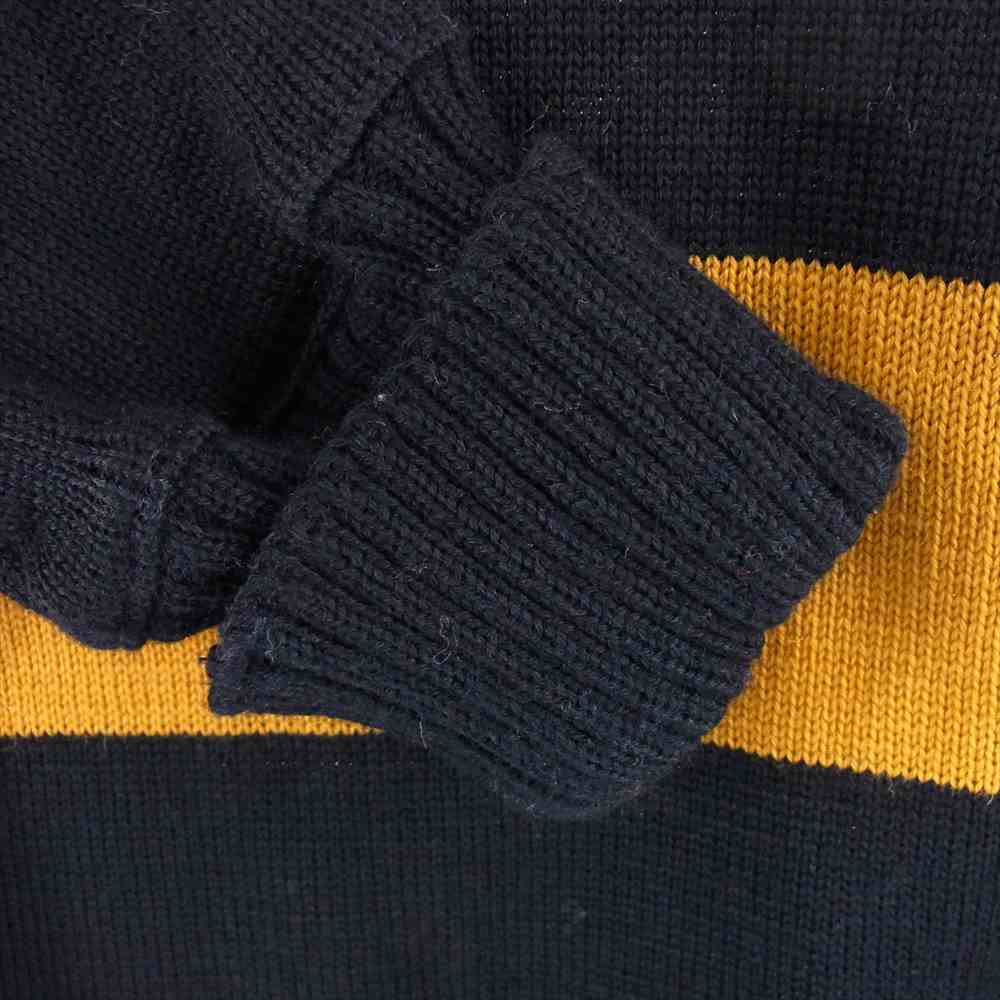 ディーエン ストライプ ボーダー セーター ニット ネイビー × キャメル ネイビー系 オレンジ系 M【中古】