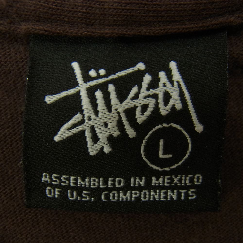 STUSSY ステューシー デカロゴ ラスタ Tシャツ ブラウン系 L【中古】