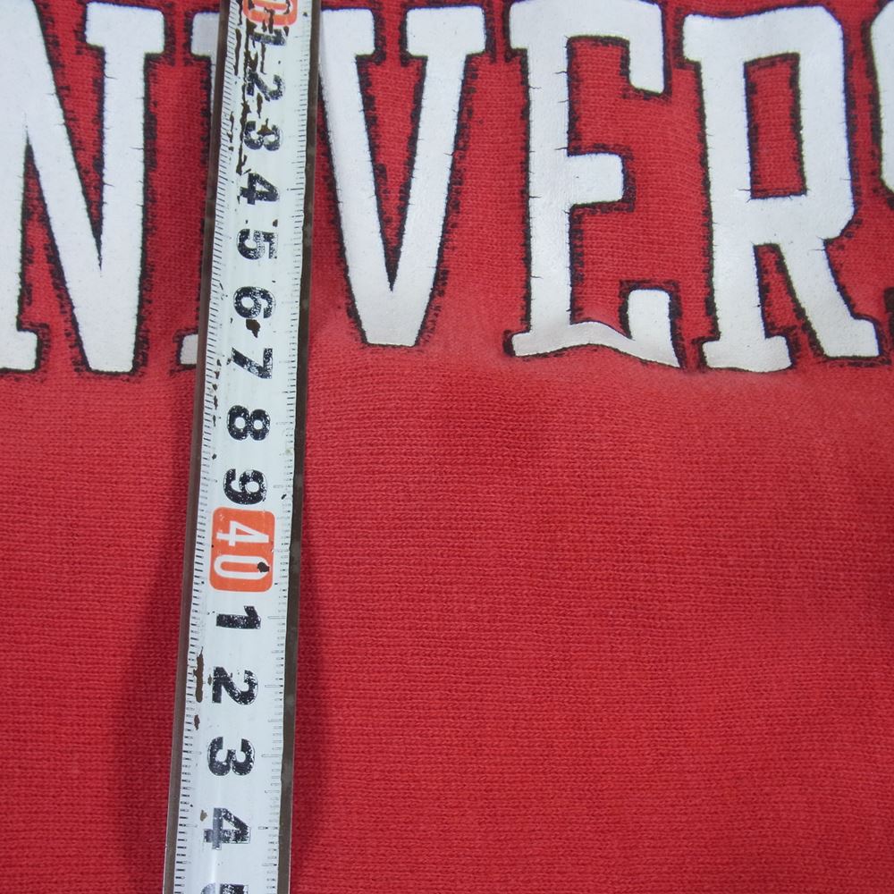 Champion チャンピオン 90s BOSTON UNIVERSITY カレッジ ロゴ プリント リバースウィーブ スウェット トレーナー レッド系 L【中古】