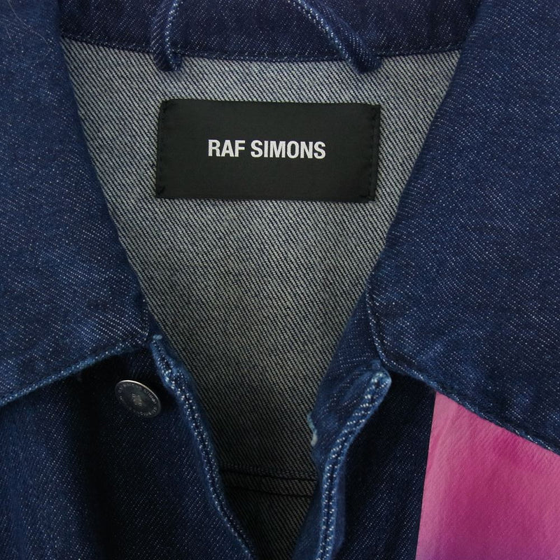RAF SIMONS ラフシモンズ 18SS 181-723 New Order Oversized Printed Denim Jacket  ニューオーダー プリント オーバーサイズ デニム ジャケット インディゴブルー系 M【美品】【中古】