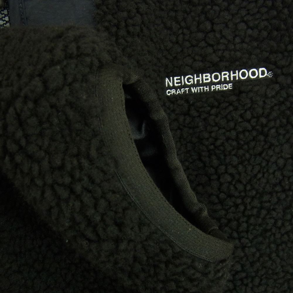 NEIGHBORHOOD ネイバーフッド 21AW 212TSNH-JKM09 LINER / E-JKT ボア フリース ライナー ジャケット ブラック系 XL【中古】