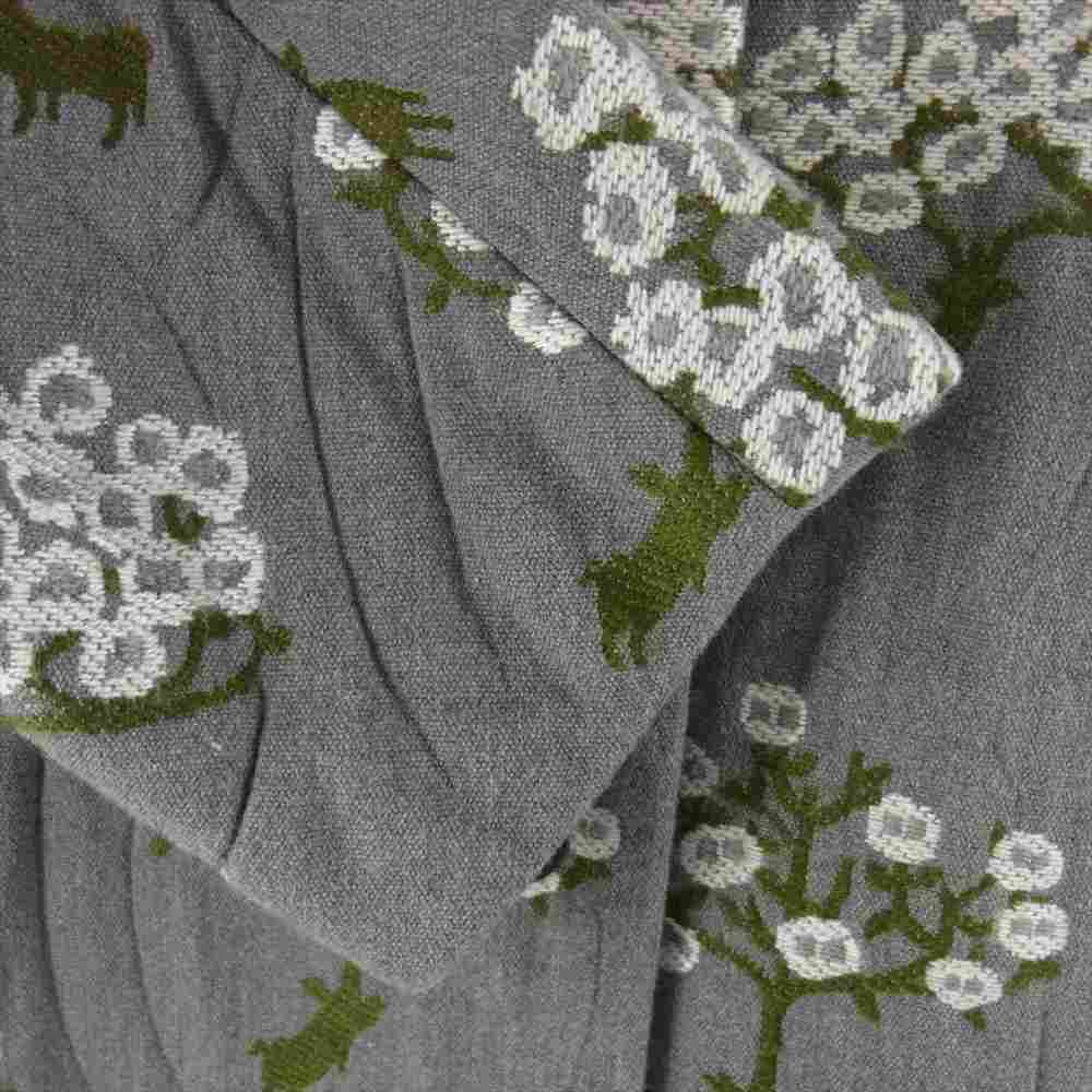 mina perhonen ミナペルホネン NA6224 bloom 刺繍 エンブロイダリー キルティング ノーカラー コート グレー系 36【中古】