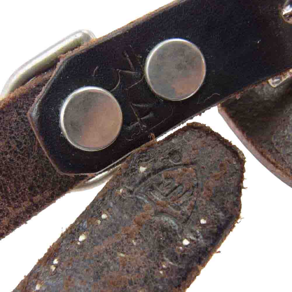 HTC エイチティーシー Narrow Studs Belt ナロースタッズ レザー ベルト アポロ スタッズ ブラック系 ブラウン系 34【中古】