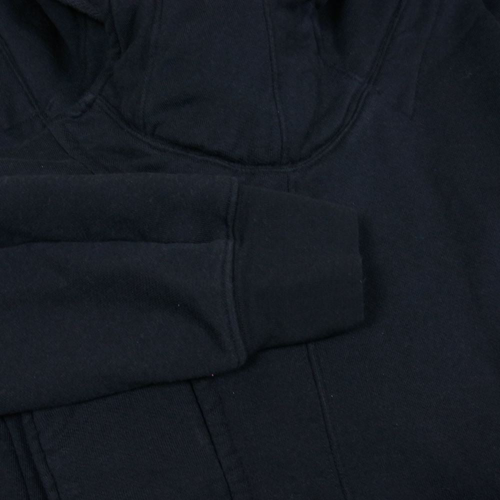 JULIUS ユリウス 13AW 437COM5 COTTON TENCEL SWEAT コットン テンセル ビッグ フーデッド スウェット デフォームド フーデット コート ブラック系 1【中古】