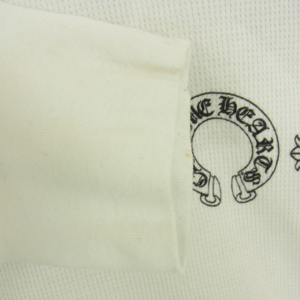 CHROME HEARTS クロムハーツ(原本無) CHプラス ホースシュー バックプリント FUCK YOU サーマル カットソー 長袖Tシャツ ホワイト系 L【中古】